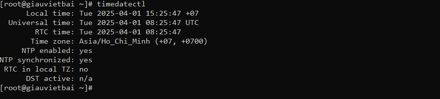Hướng dẫn chỉnh múi giờ VPS Linux về đúng khu vực Việt Nam 5 múi giờ