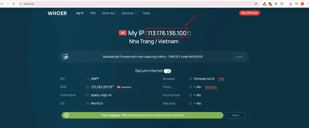 Hướng dẫn cho phép IP sử dụng Proxy và các tính năng khác trên website tại VPSTTT 1 proxy
