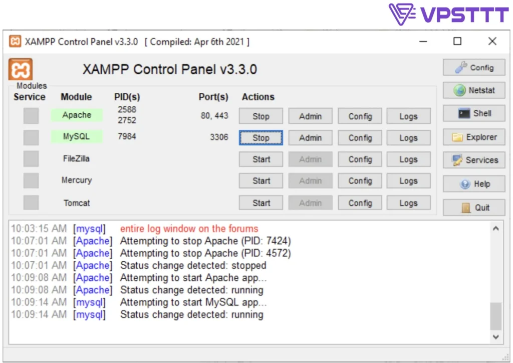 Cách sửa lỗi mysql trong Xampp 8 Sửa lỗi mysql trong Xampp